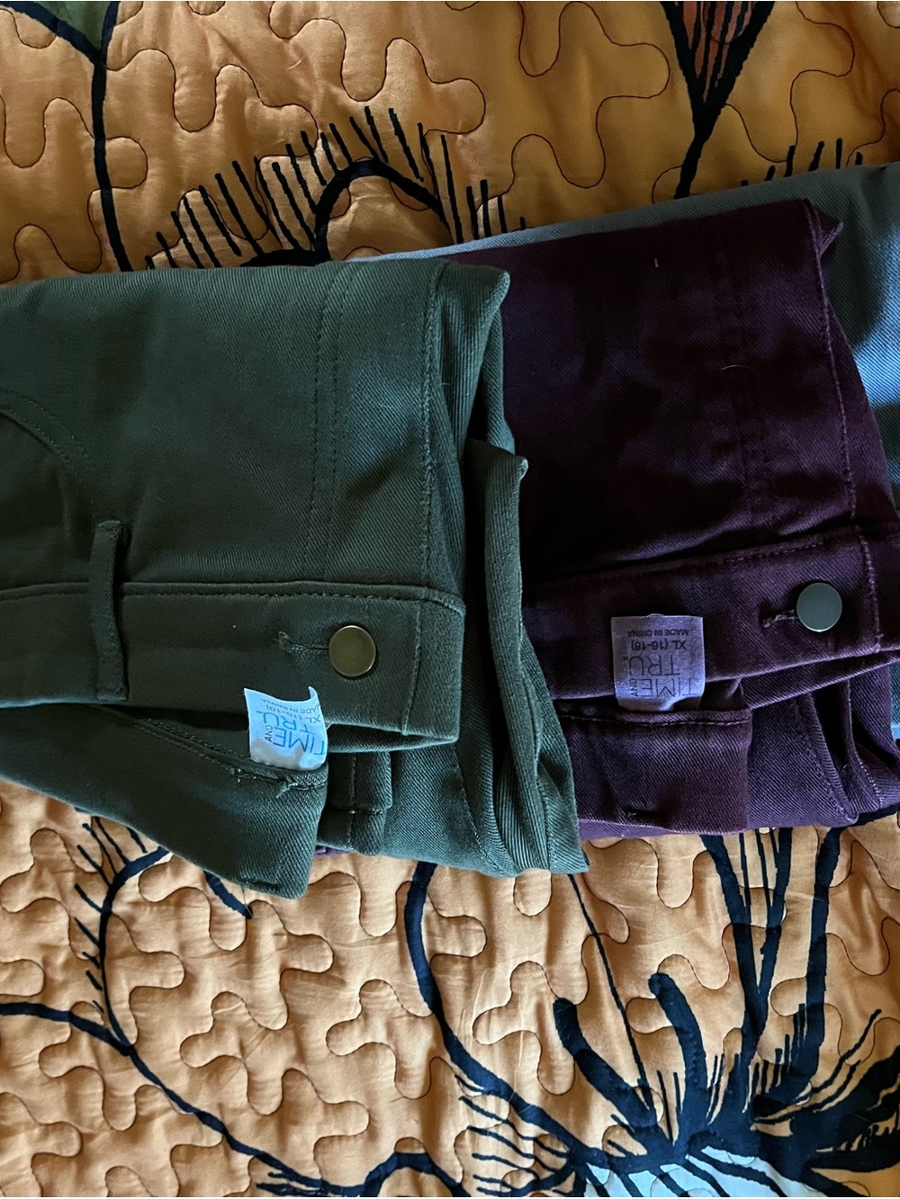 Women’s Stretch Time and Tru Cargo Pants - Green, Maroonish and Grey (3 pairs)